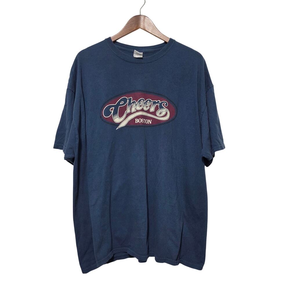 Cheers T-Shirt Men's Size 2XL Blue Gildan 100% Cotton Casual
